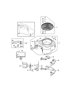 Kohler Cv740-3125 Blower Housing And Baffles Diagram and Parts List for M60-KH (53CH8CT6050-27HP)(2011) Cub Cadet Lawn Tractor
